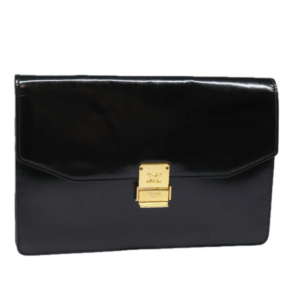 Luxury Clutch Bag Enamel Black