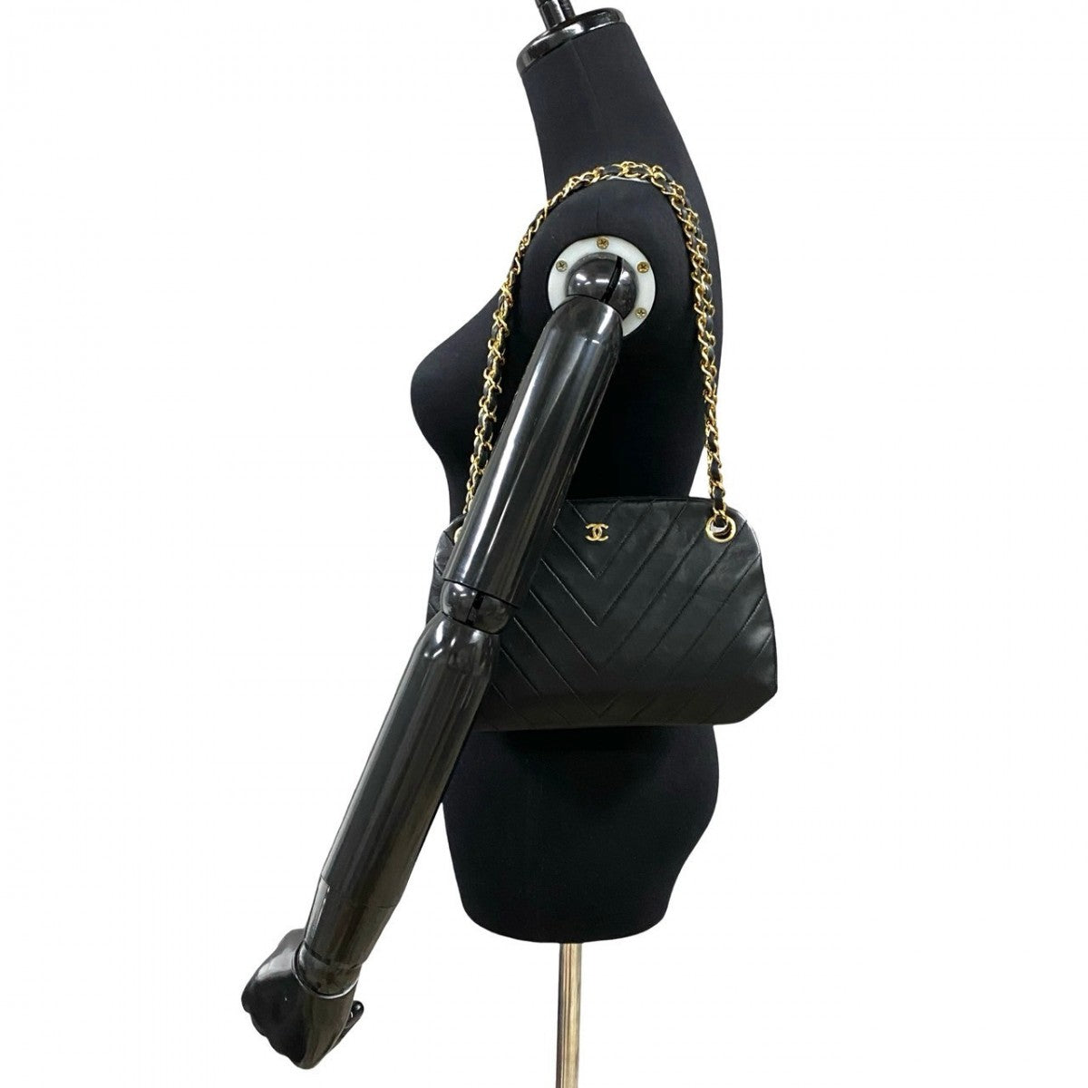 Chanel lambskin COCO Mark Vstitch Black Shoulder Bag 796G796