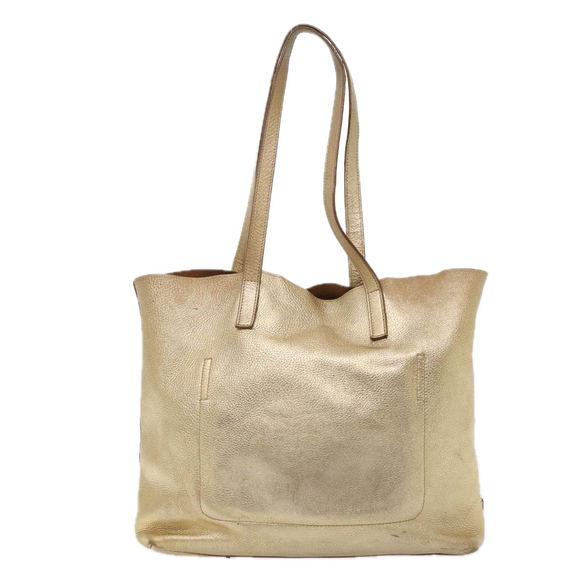 Prada Tote Bag Auth Leather Gold