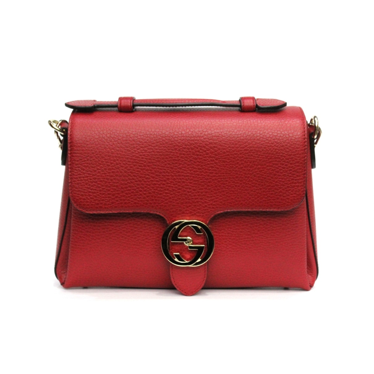 Gucci interlocking red leather handbag