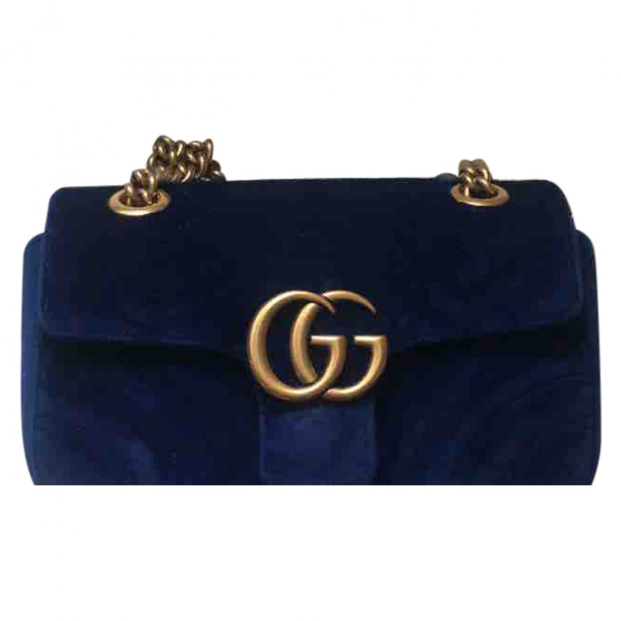 Gucci marmont navy velvet handbag