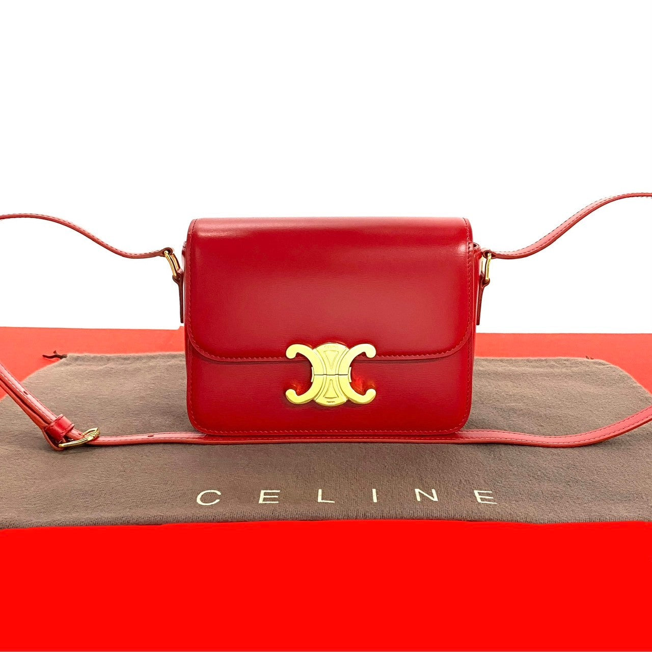 Shoulder Bag , Pvc Triomphe Metal Teen Leather Red
