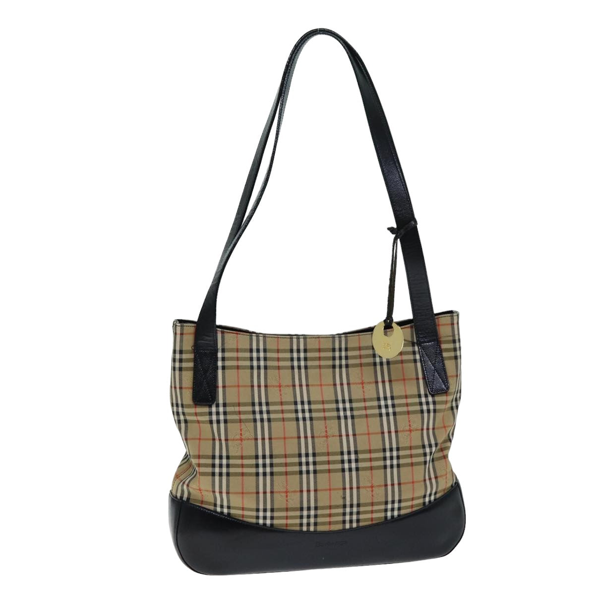 Burberry Luxury ss Nova Check Tote Bag Auth Canvas Beige