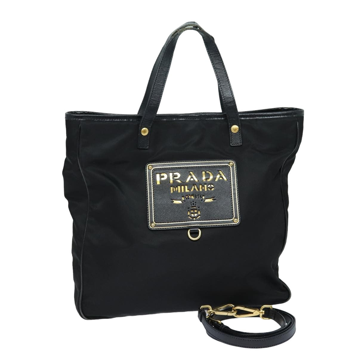 Prada Tote Bag 2Way Auth Nylon Black