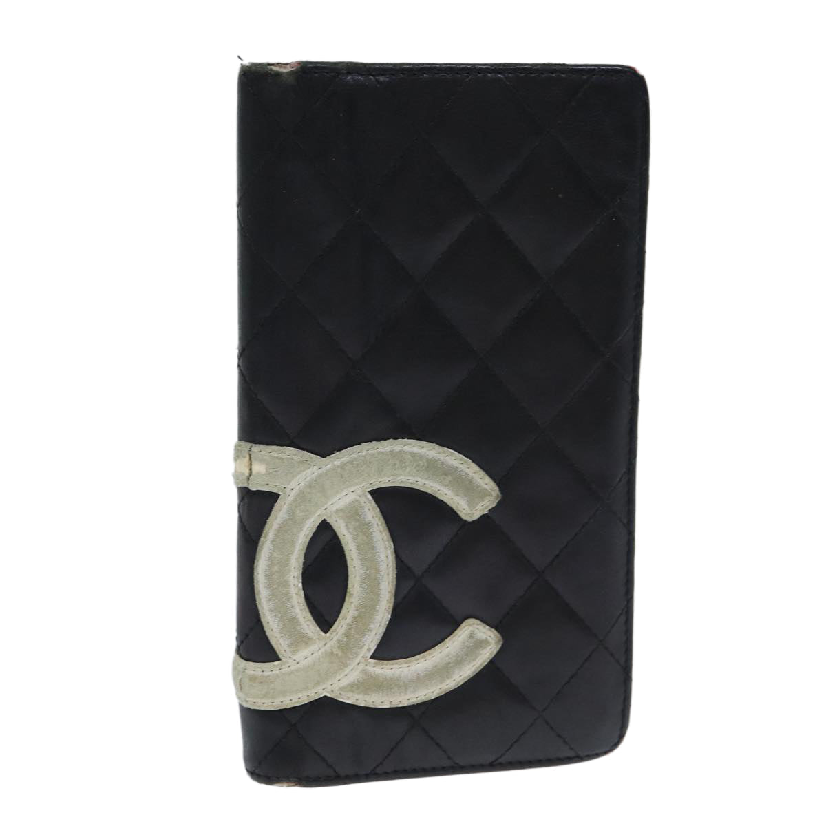 Chanel Cambon Line Wallet Leather Black CC Auth