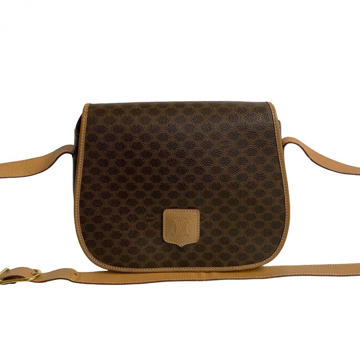 Shoulder Bag , Pvc Macadam Blason Triomphe Leather Brown Pattern Women
