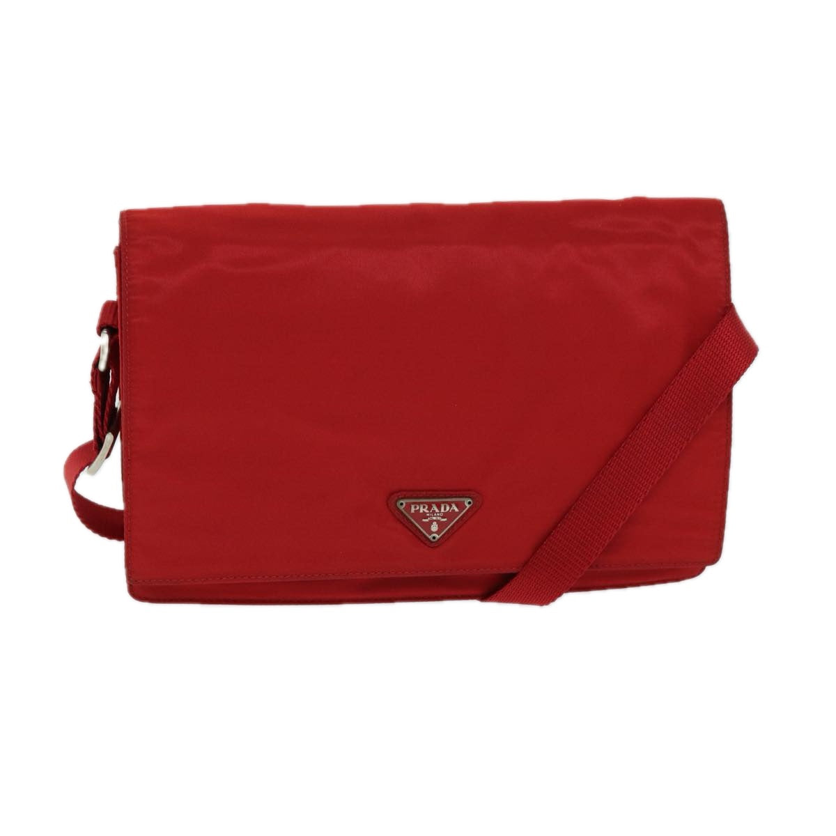 Prada Shoulder Bag Auth Nylon Red Red Auth 79904