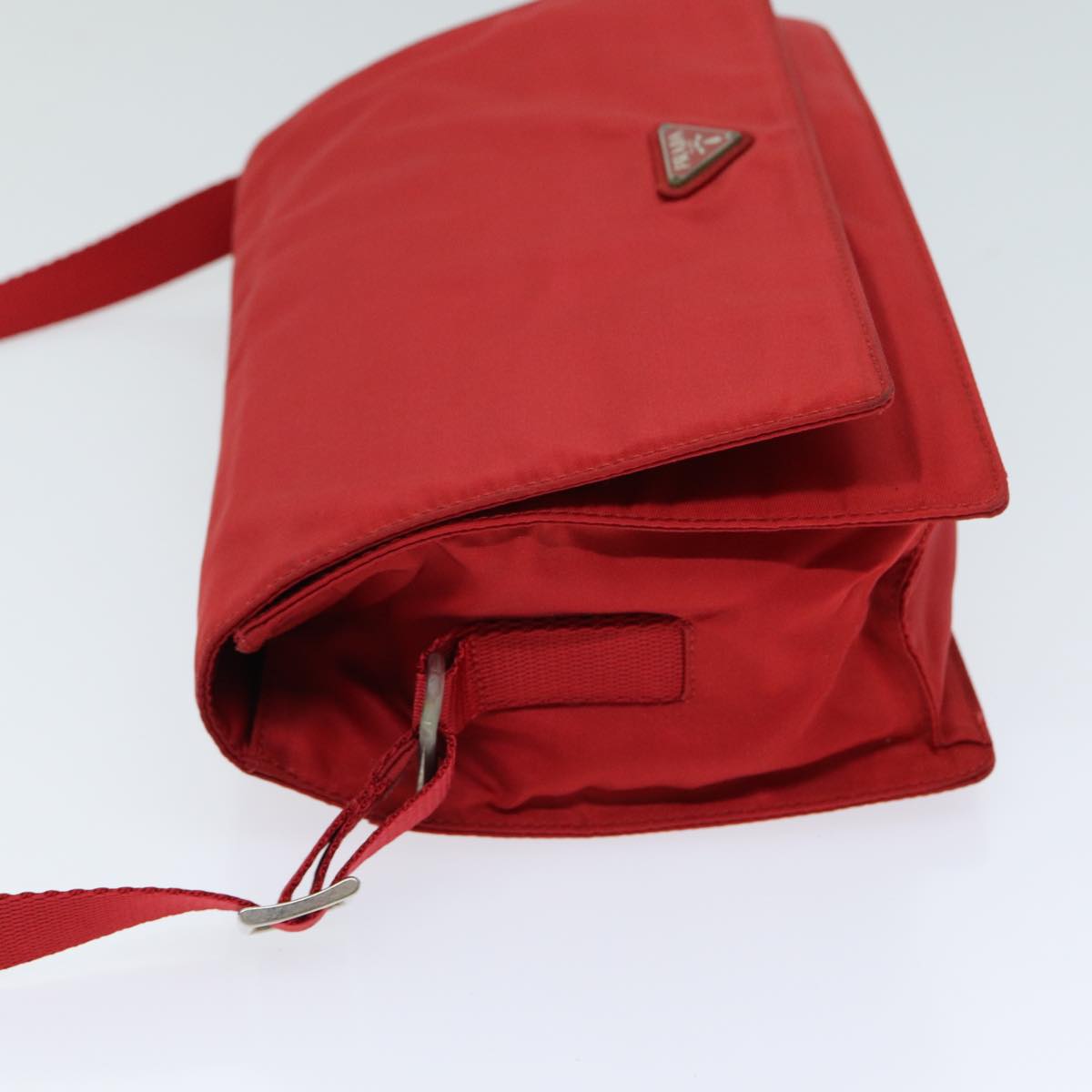 Prada Shoulder Bag Auth Nylon Red Red Auth 79904