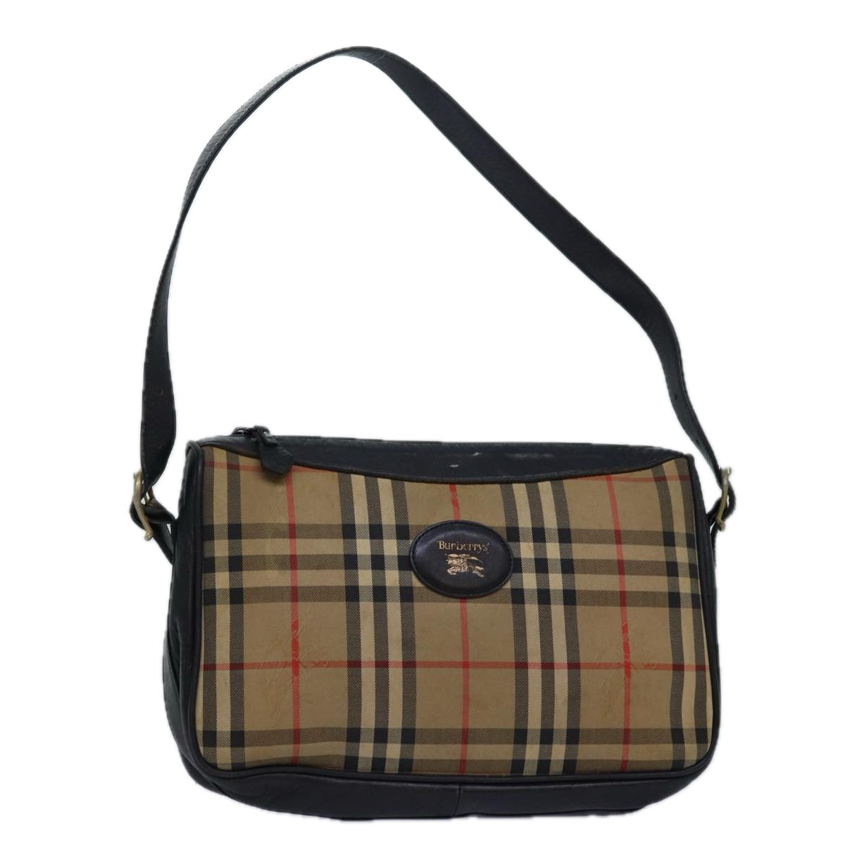Burberry Luxury ss Nova Check Shoulder Bag Auth Canvas Beige
