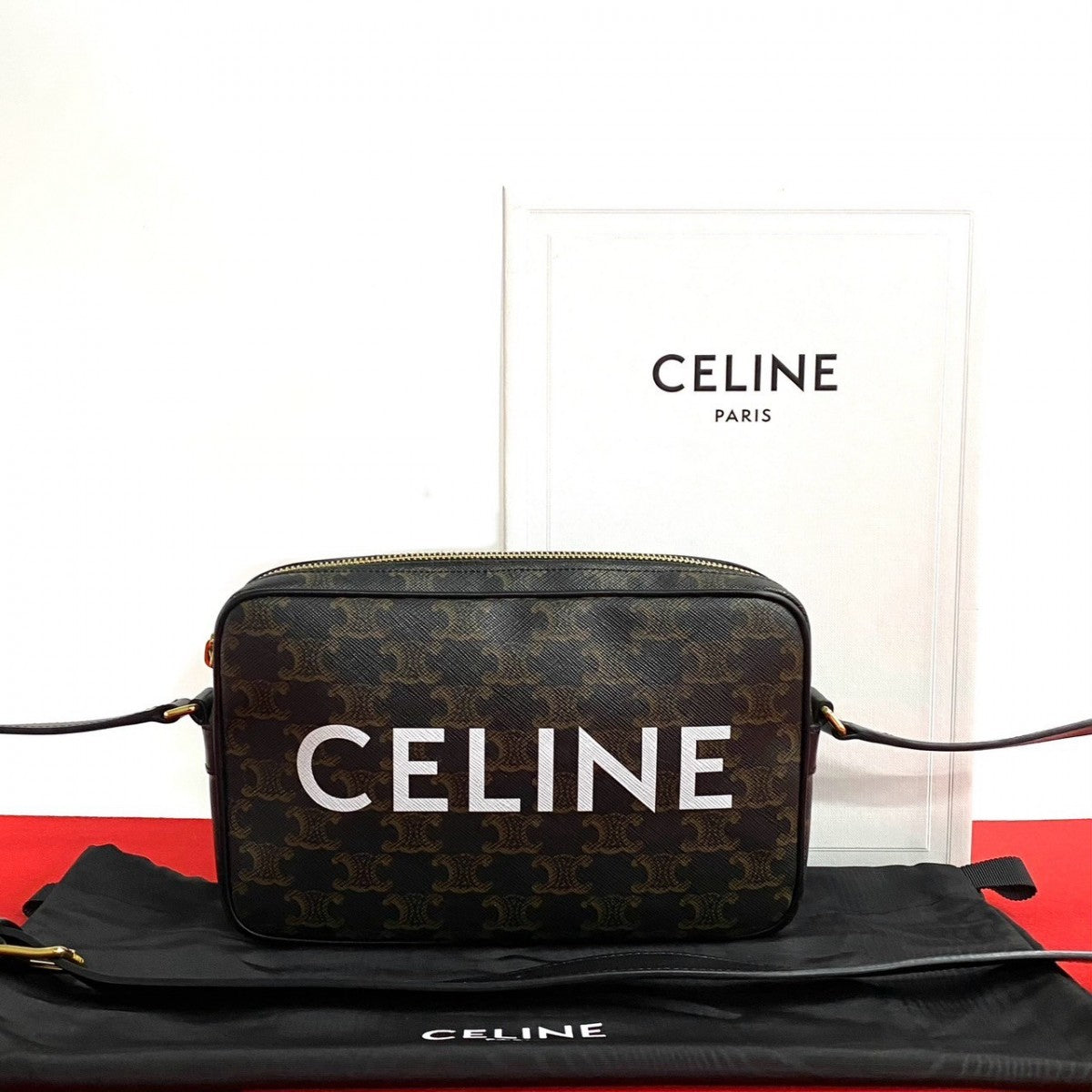 Shoulder Bag , Pvc Triomphe Messenger Women Leather Brown