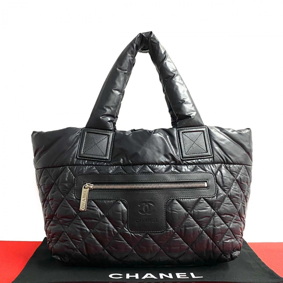 Chanel Nylon COCO Mark Cococoon Black Handbag
