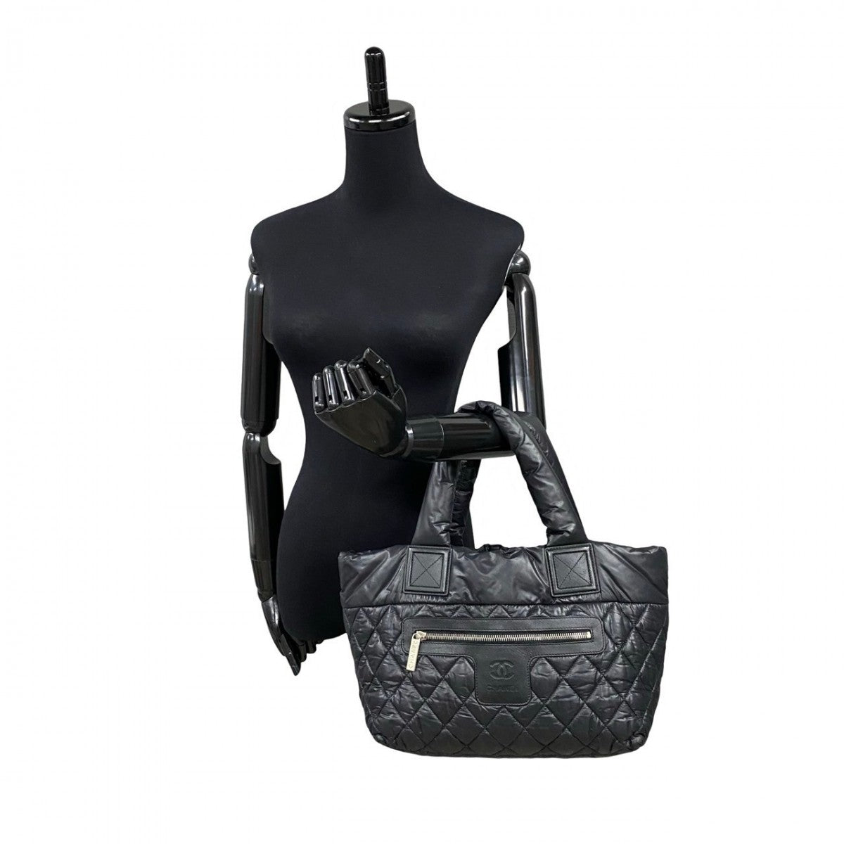 Chanel Nylon COCO Mark Cococoon Black Handbag
