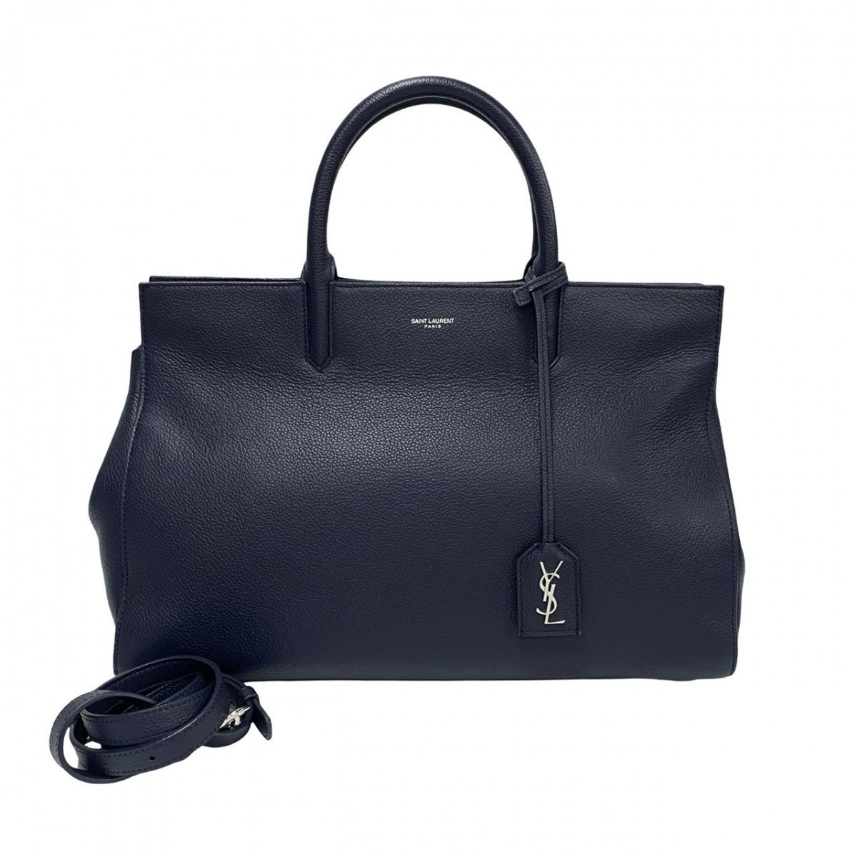 Saint Paris Shoulder Bag Navy Cava Rive Leather