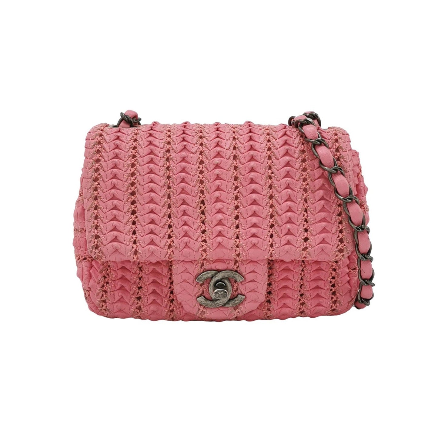 Chanel Square Classic Flap CC Paris Seoul Pink Leather Mini Bag Leather 1
