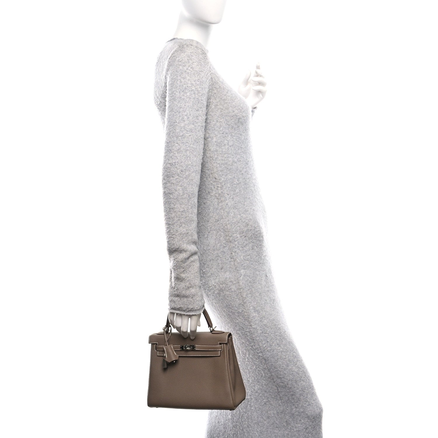 Hermes Togo Kelly Retourne Etoupe Handbag Travel Bag