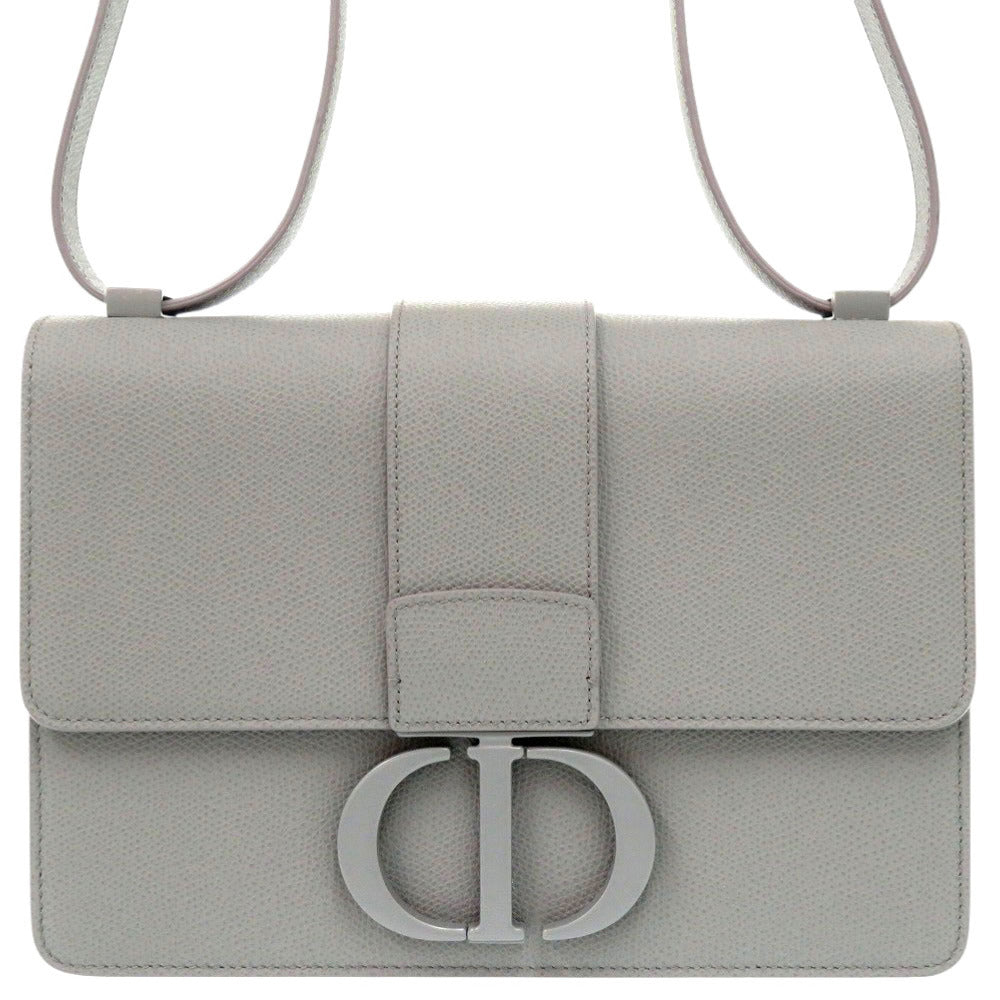 Dior Christian Shoulder Bag Gray Montaigne Women Leather