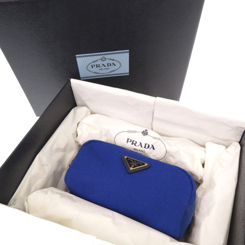 Pouch Triangle Handbag Canvas Blue Travel Bag