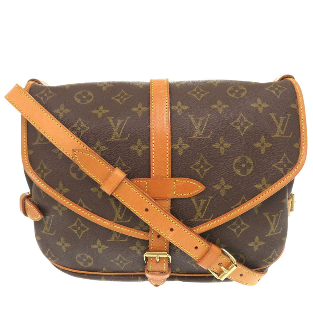 Louis Vuitton M42256 Saumur 30 Monogram Canvas Brown Shoulder Bag 7B0314Pe5M9