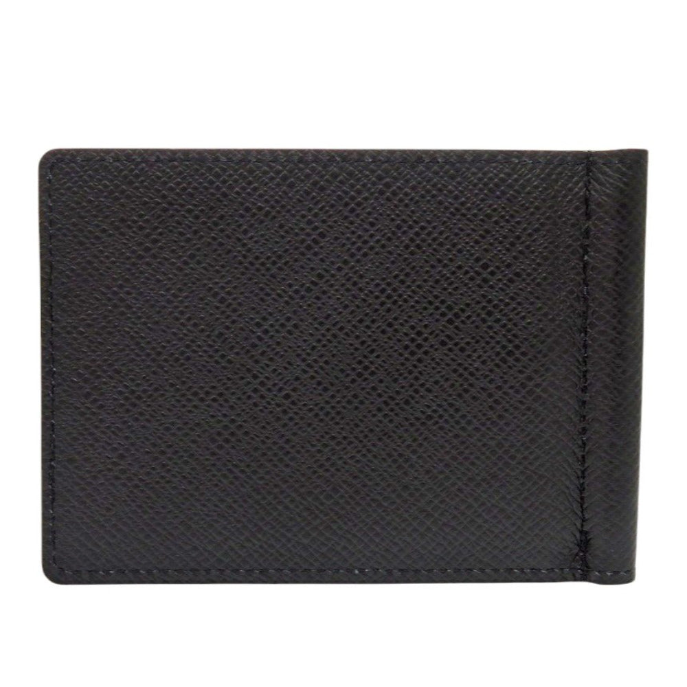 Louis Vuitton M62978 Taiga Money clip Portefeuille Leather Black Wallet Case