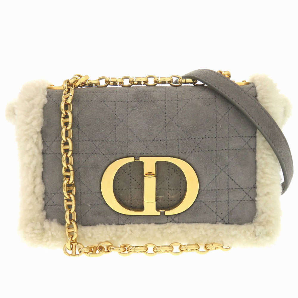 Dior Christian Shoulder Bag Mouton, Gray Chainshoulder Bag Suede