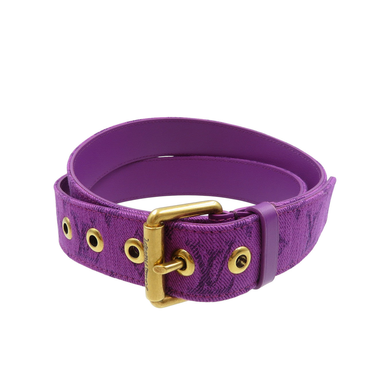 Louis Vuitton M0177 purple Saint Tulle Signature Denim Belt