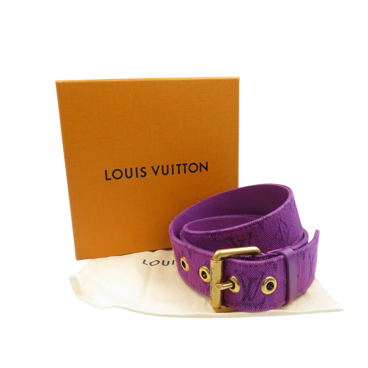 Louis Vuitton M0177 purple Saint Tulle Signature Denim Belt