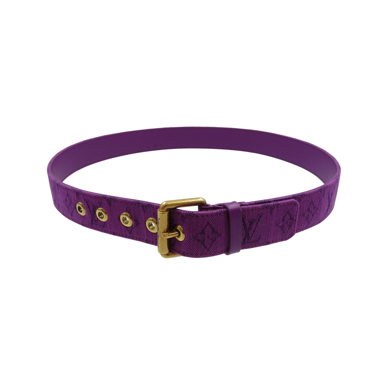 Louis Vuitton M0177 purple Saint Tulle Signature Denim Belt