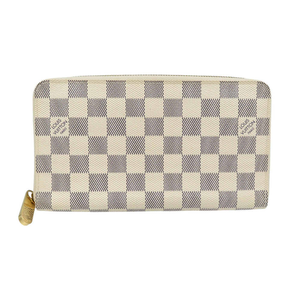 Louis Vuitton Long Purse N60012 Damier Azur Canvas White Wallet Case