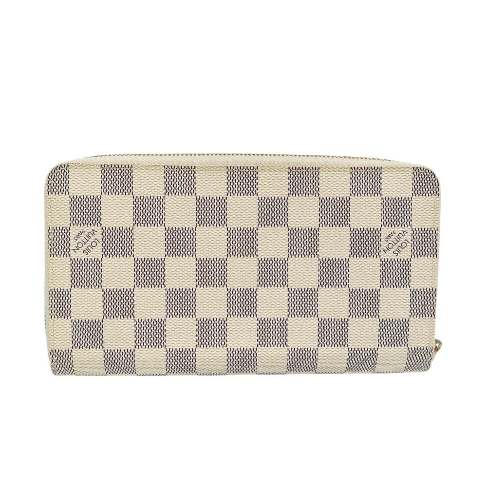 Louis Vuitton Long Purse N60012 Damier Azur Canvas White Wallet Case