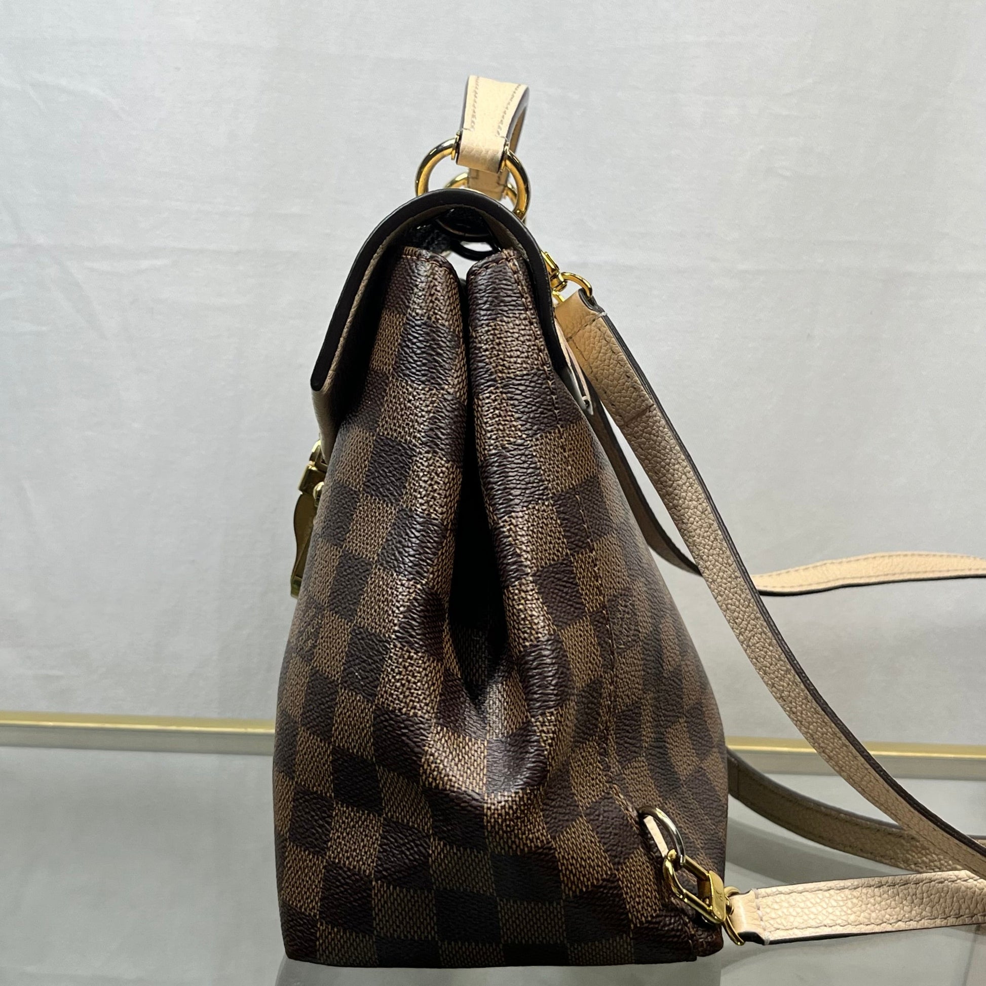 LOUIS VUITTON Clapton Creme Damier Ebene Canvas Backpack