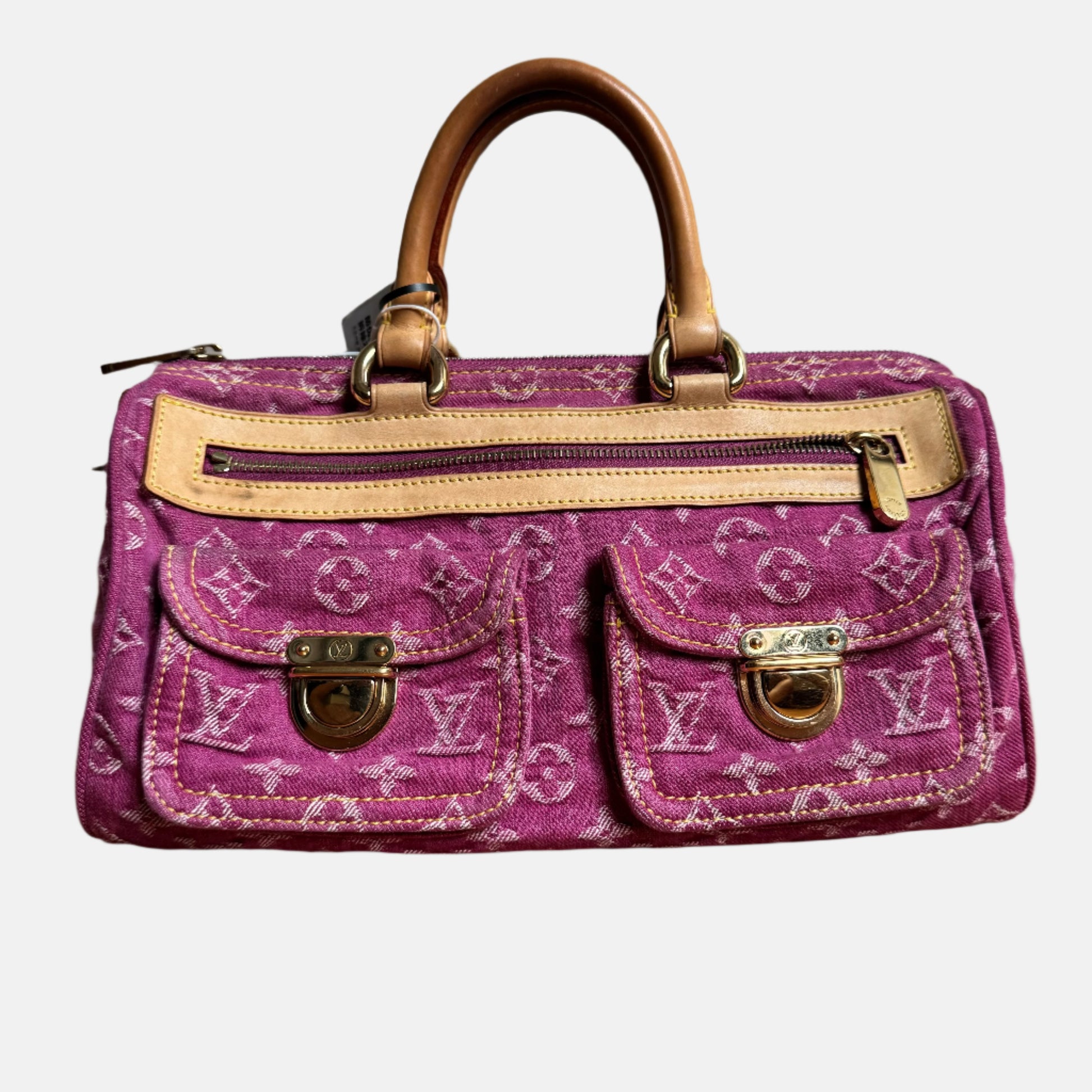 Louis Vuitton Denim Neo Speedy Boston Pink Travel Bag Pink 2