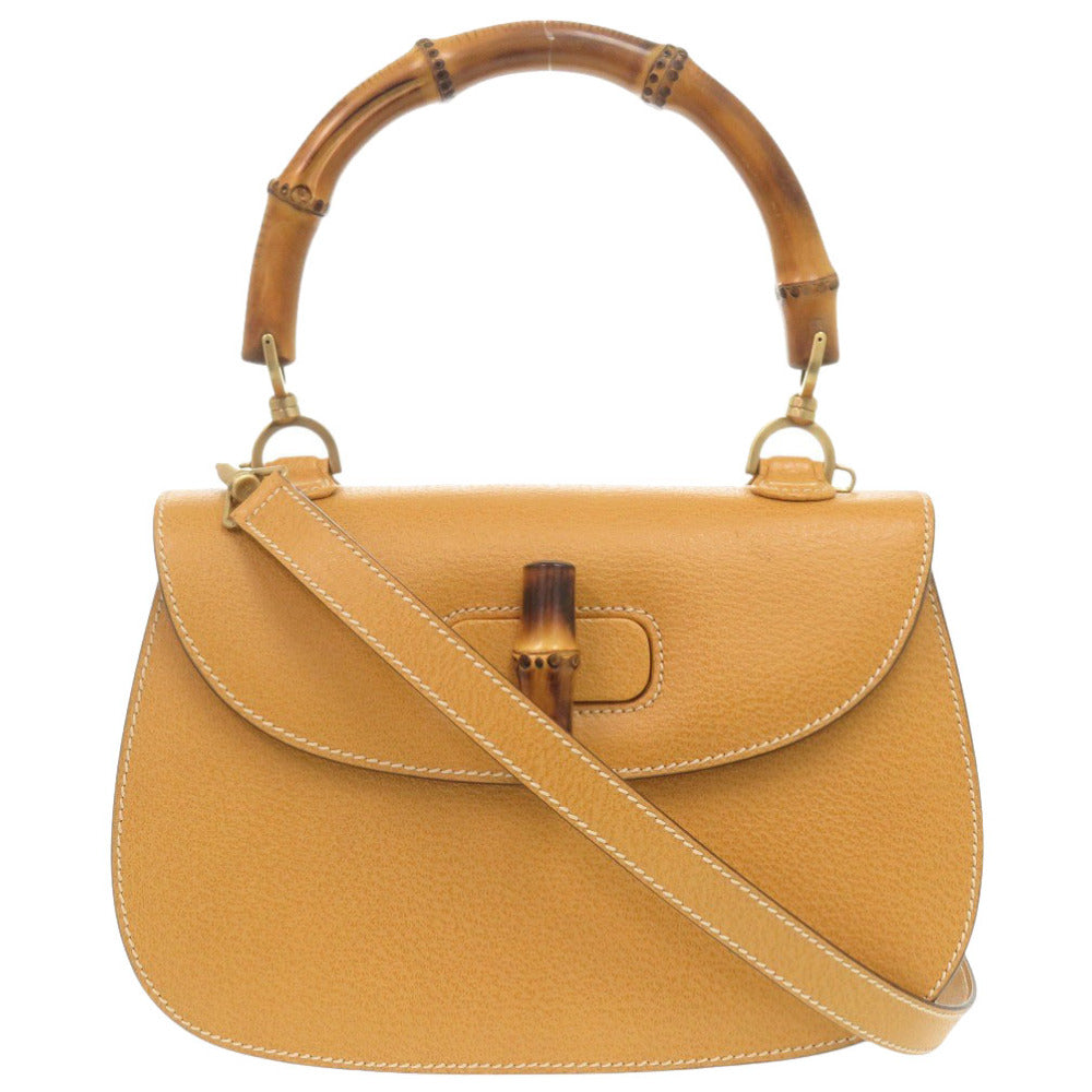 Gucci 000 yellow 2WAY Bamboo Leather Handbag
