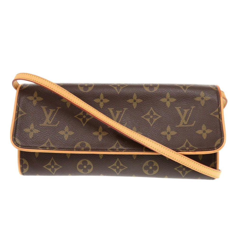 Louis Vuitton M51852 Pochette Twin GM Monogram Canvas Brown Shoulder Bag 7C0505Slr14
