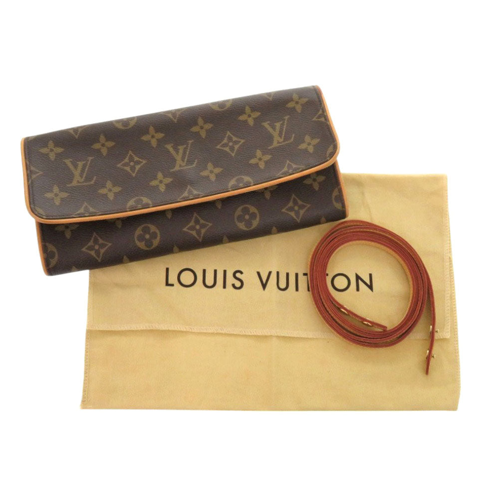 Louis Vuitton M51852 Pochette Twin GM Monogram Canvas Brown Shoulder Bag 7C0505Slr14