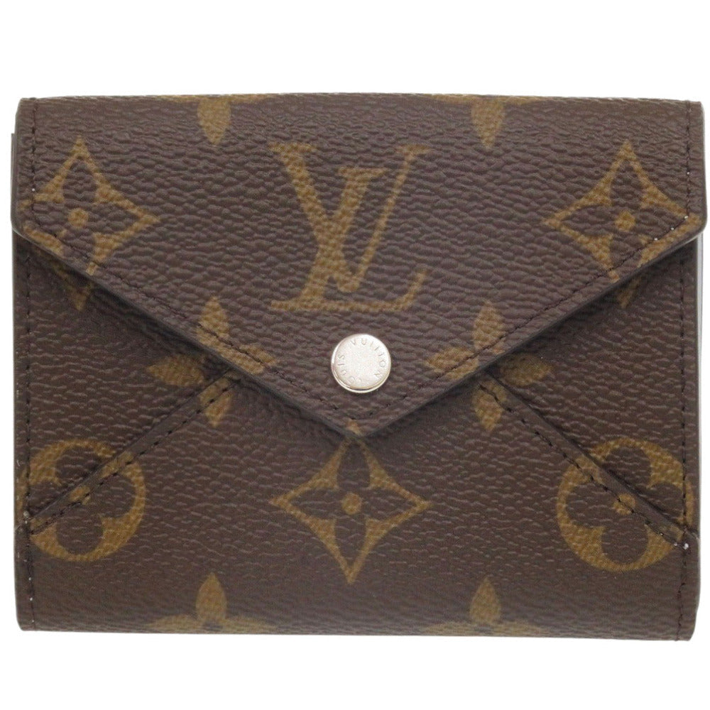 Louis Vuitton Tri-fold M83647 Portefeuille Celeste Monogram Leather Canvas Brown Wallet Case