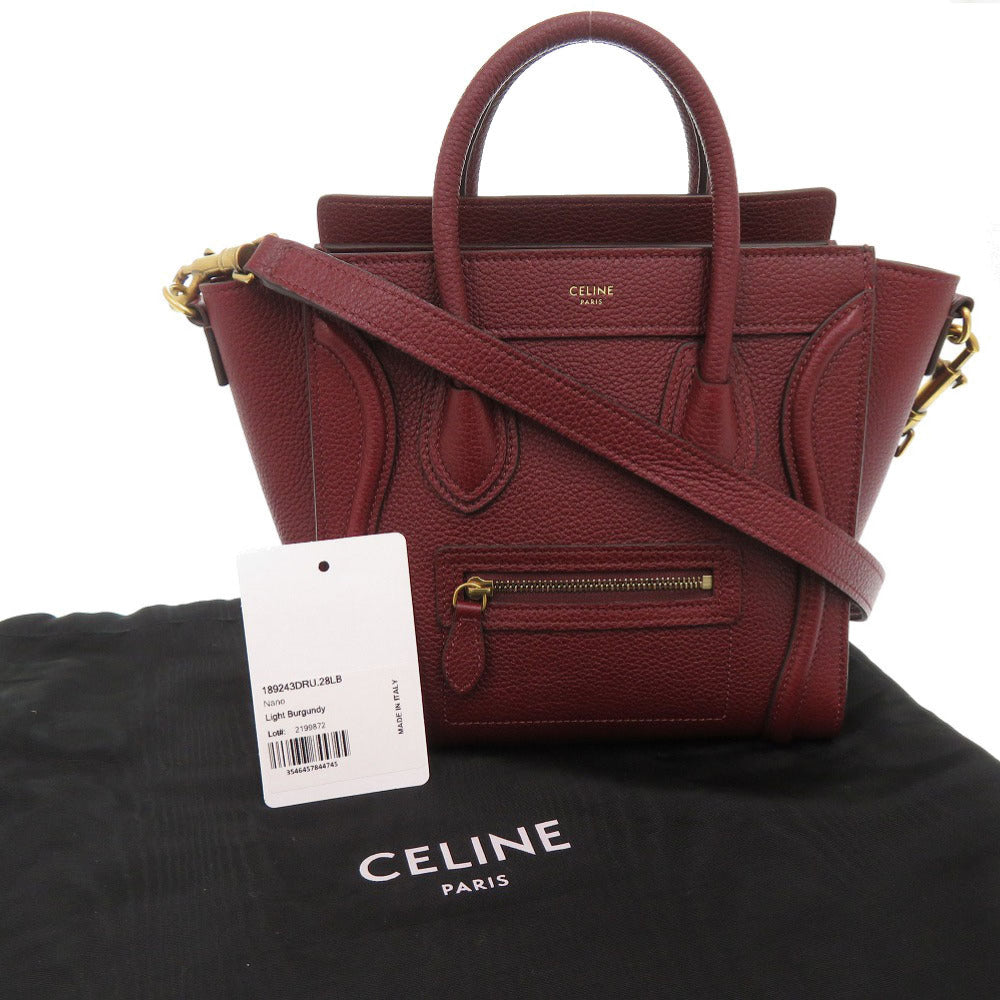 Burgundy Way Luggage Nano Shopper Women Leather Travel Bag