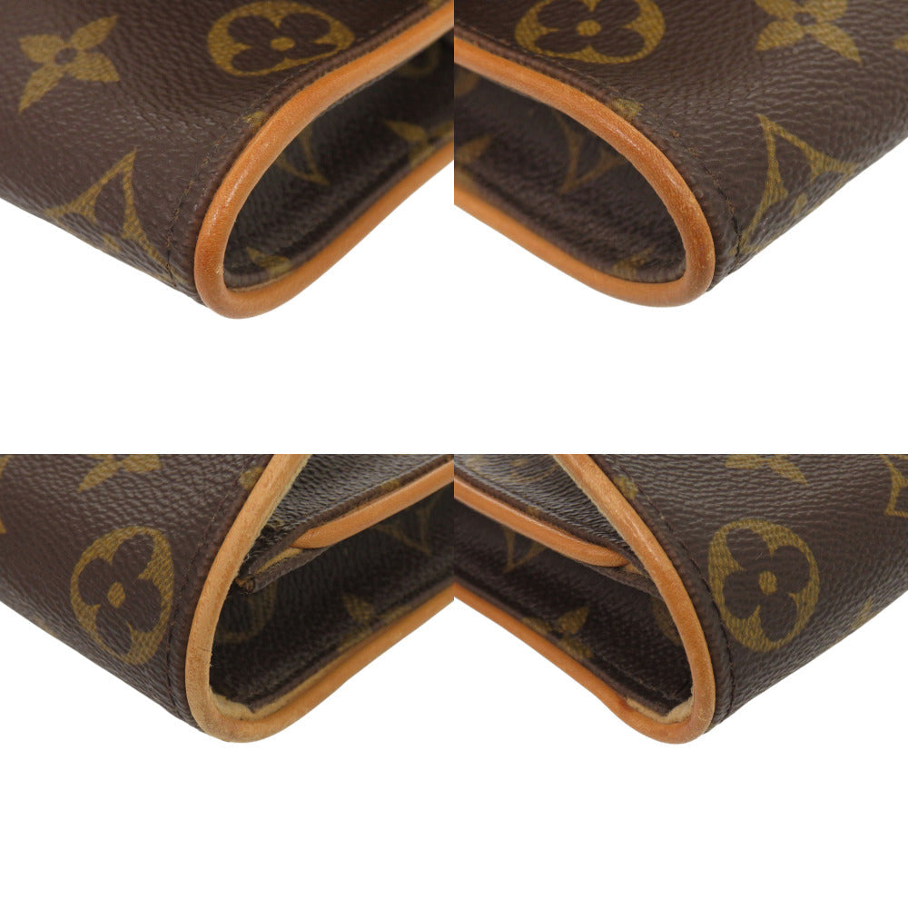 Louis Vuitton M51854 Pochette Twin PM Monogram Canvas Brown Shoulder Bag 7C1068Sp5K14