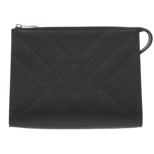 Burberry Clutch Bag Pouch Mens Leather Black