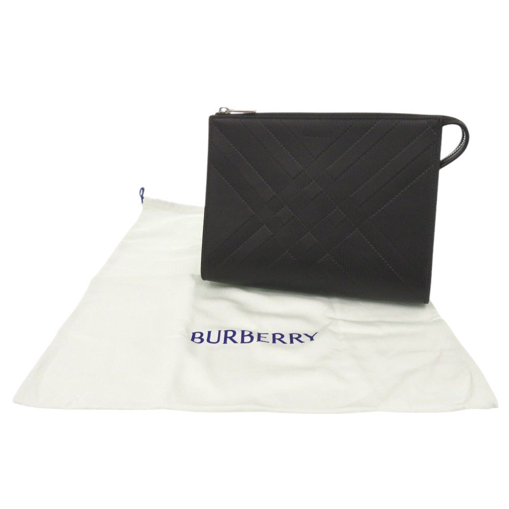Burberry Clutch Bag Pouch Mens Leather Black