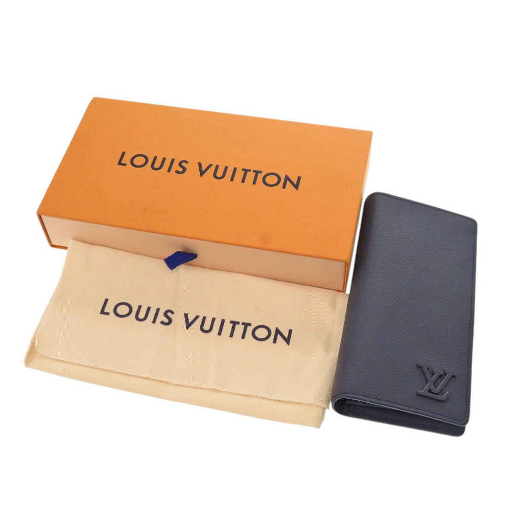 Louis Vuitton Long Purse M81810 Taurillon Clemence Leather Navy Wallet Case