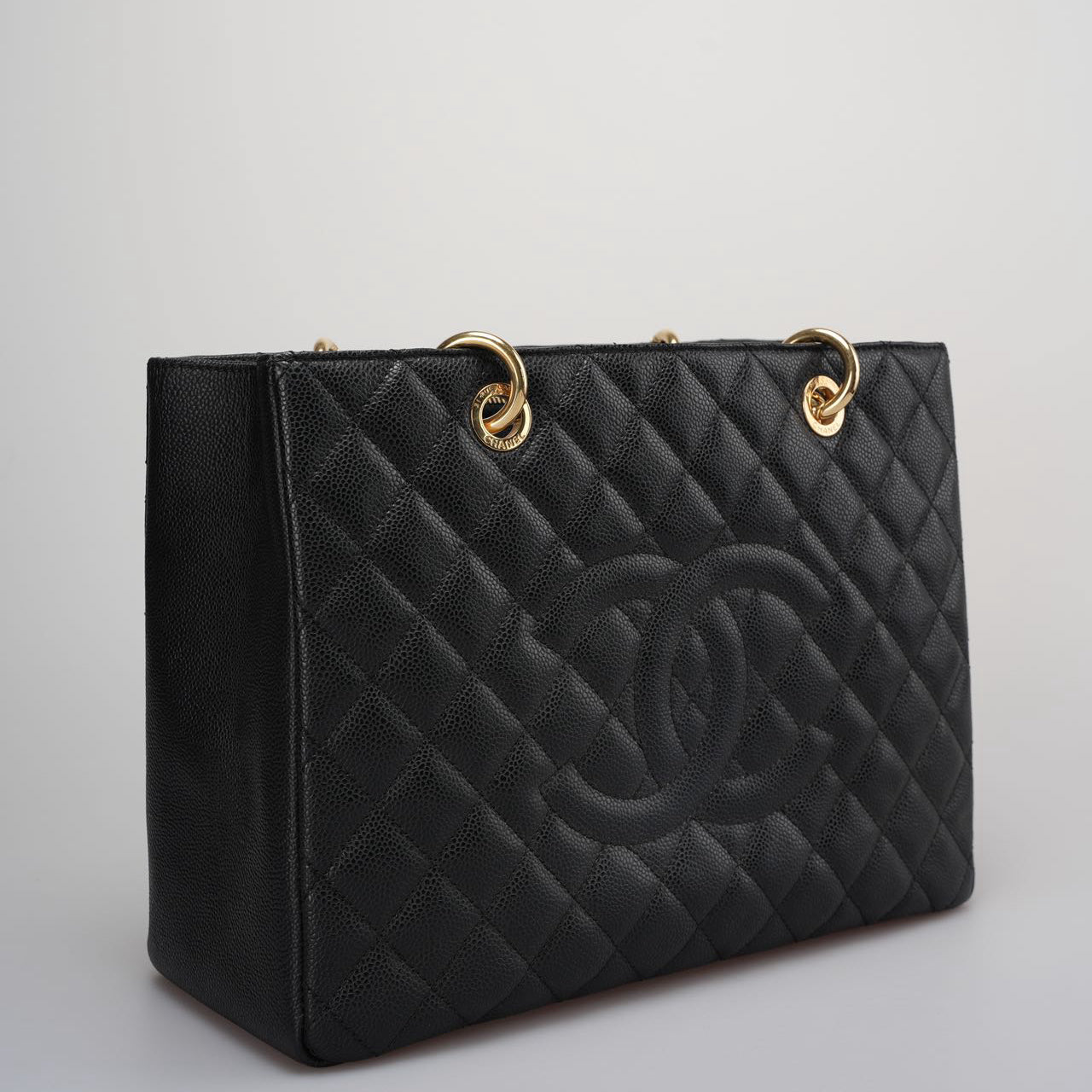 Chanel GST Black Bag in Cavier Leather with  Gold Hardware from 2014