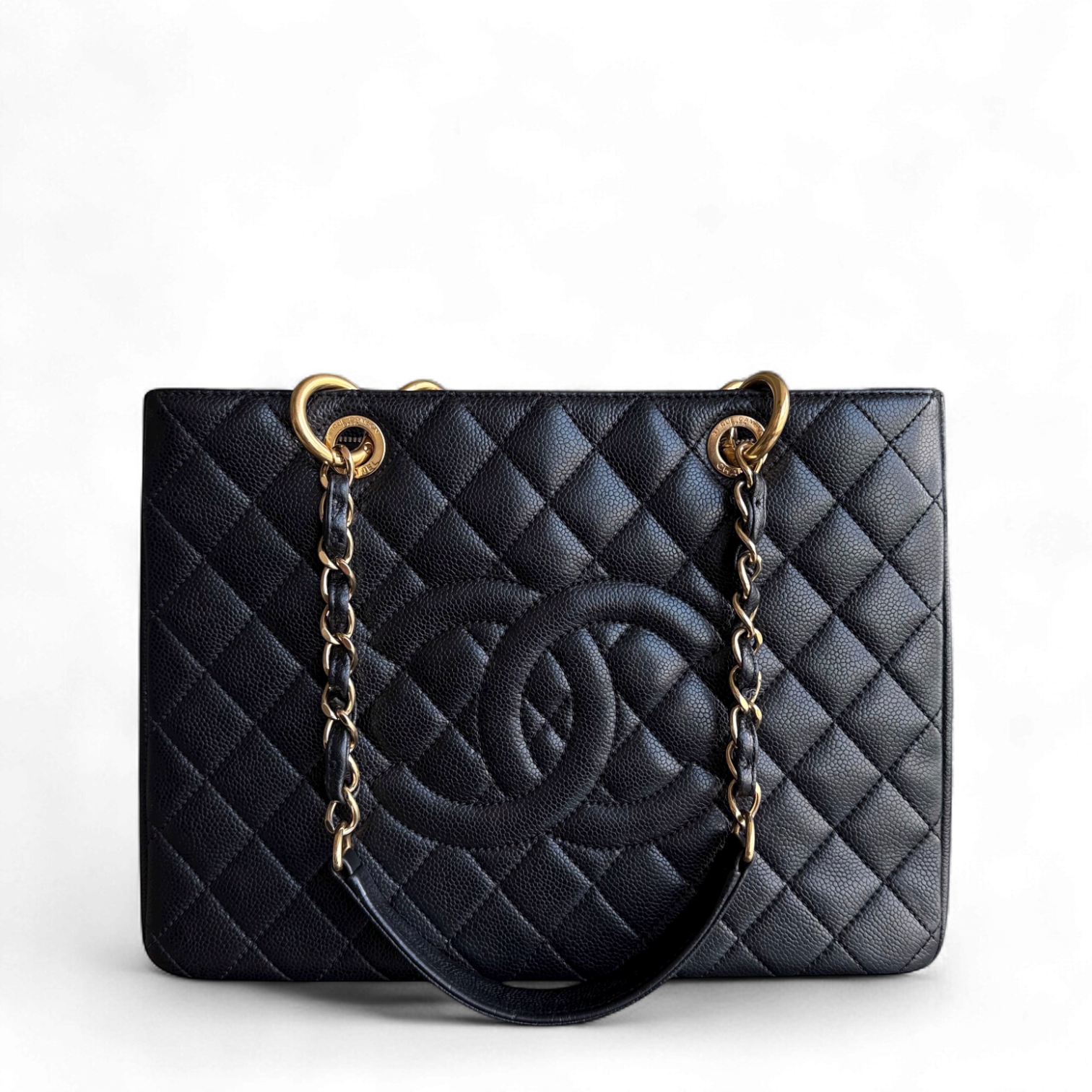 Chanel GST Grand Shopping Tote - Caviar Grained Quilted Black Tote Bag Series 17