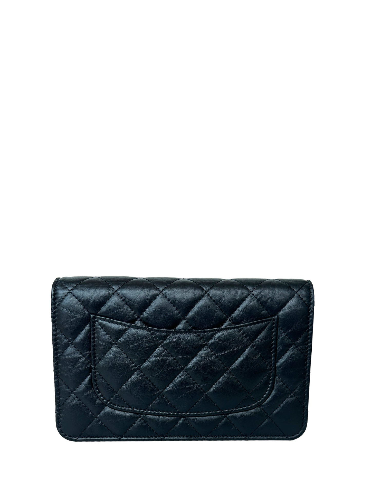 Chanel Calfskin So Black Quilted Reissue Wallet On Chain Woc Crossbody Bag