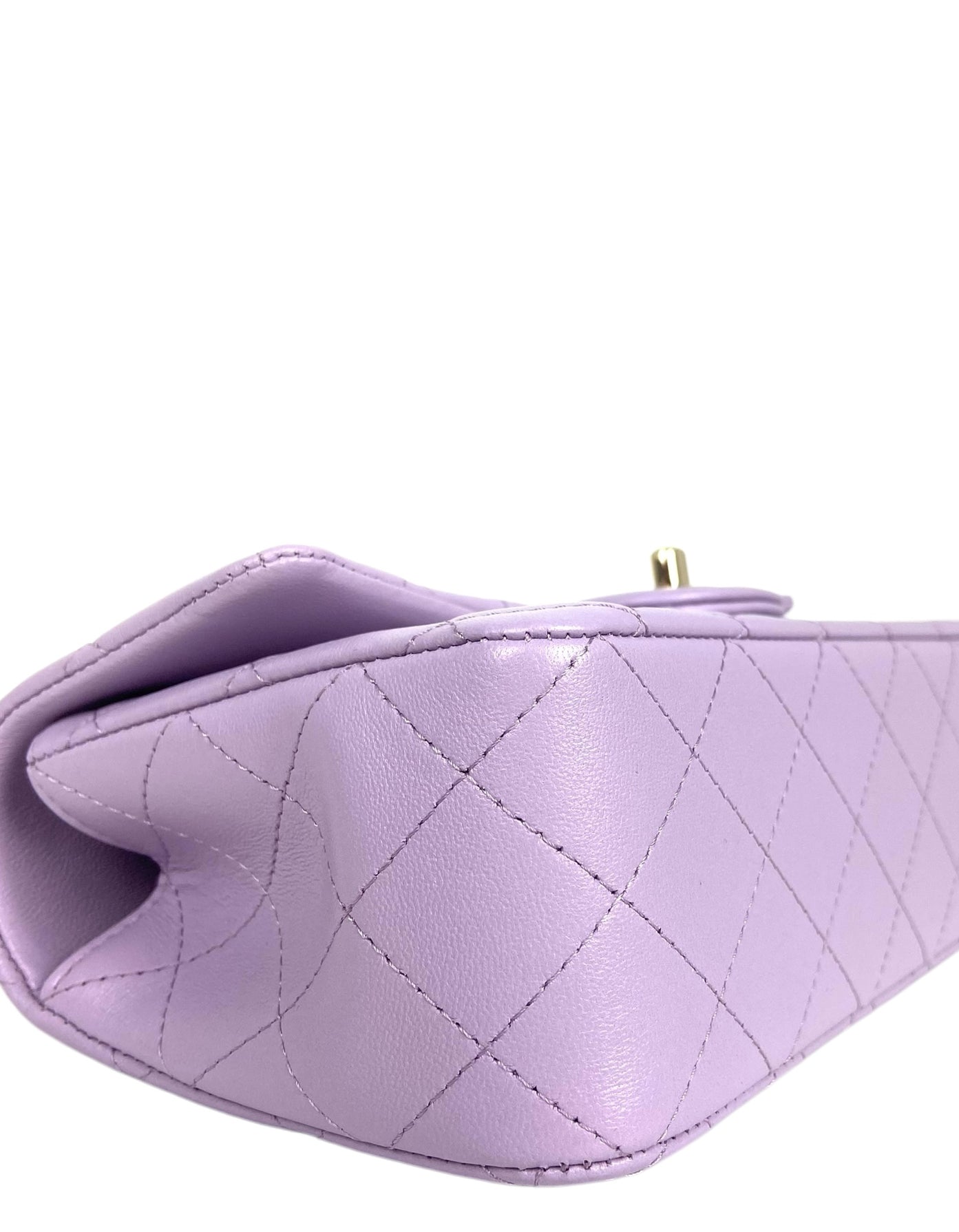 Chanel '24 Light Purple Lambskin Rectangular Mini Flap W/ Handle Bag