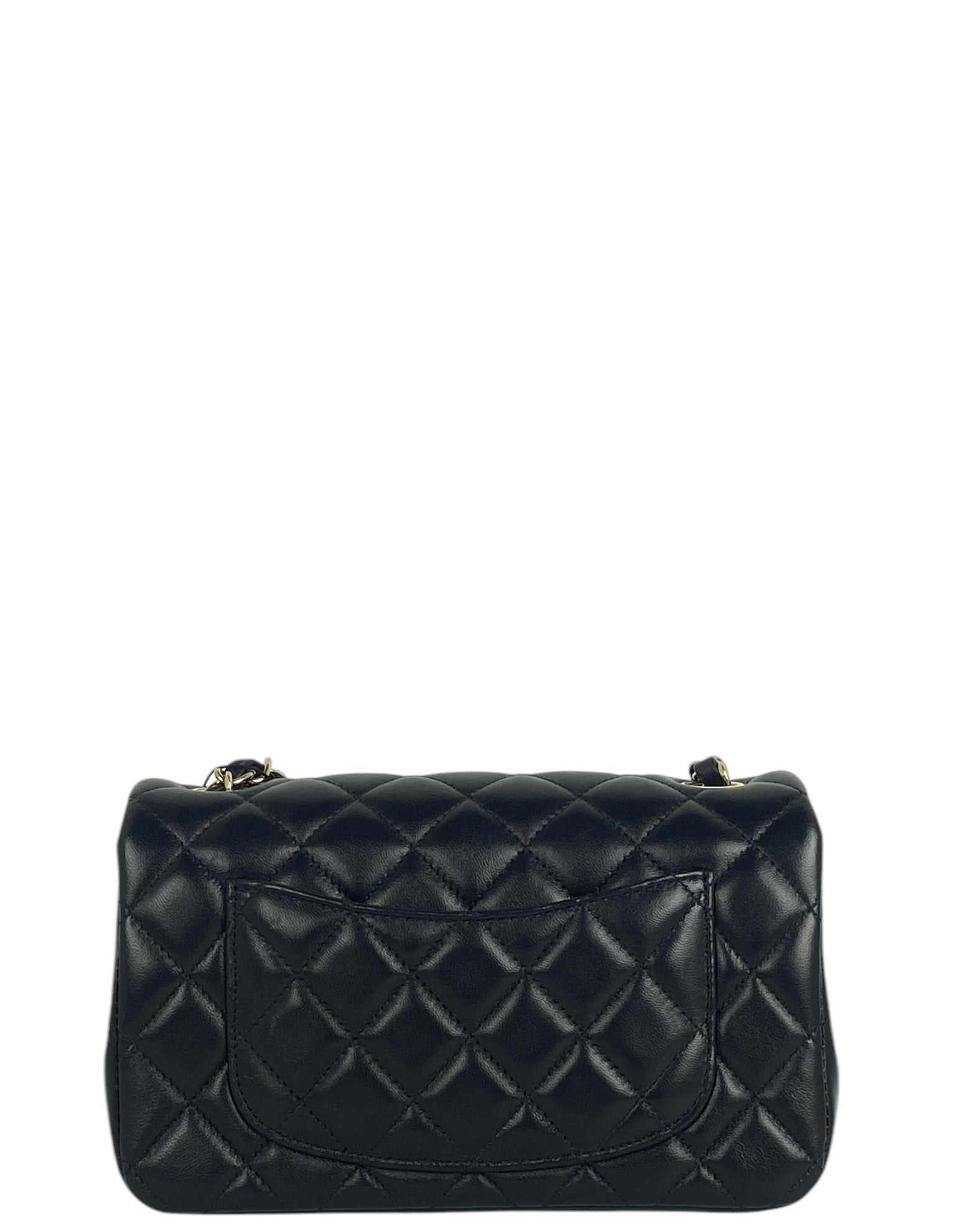 Chanel Black Lambskin Rectangular Mini Flap Bag
