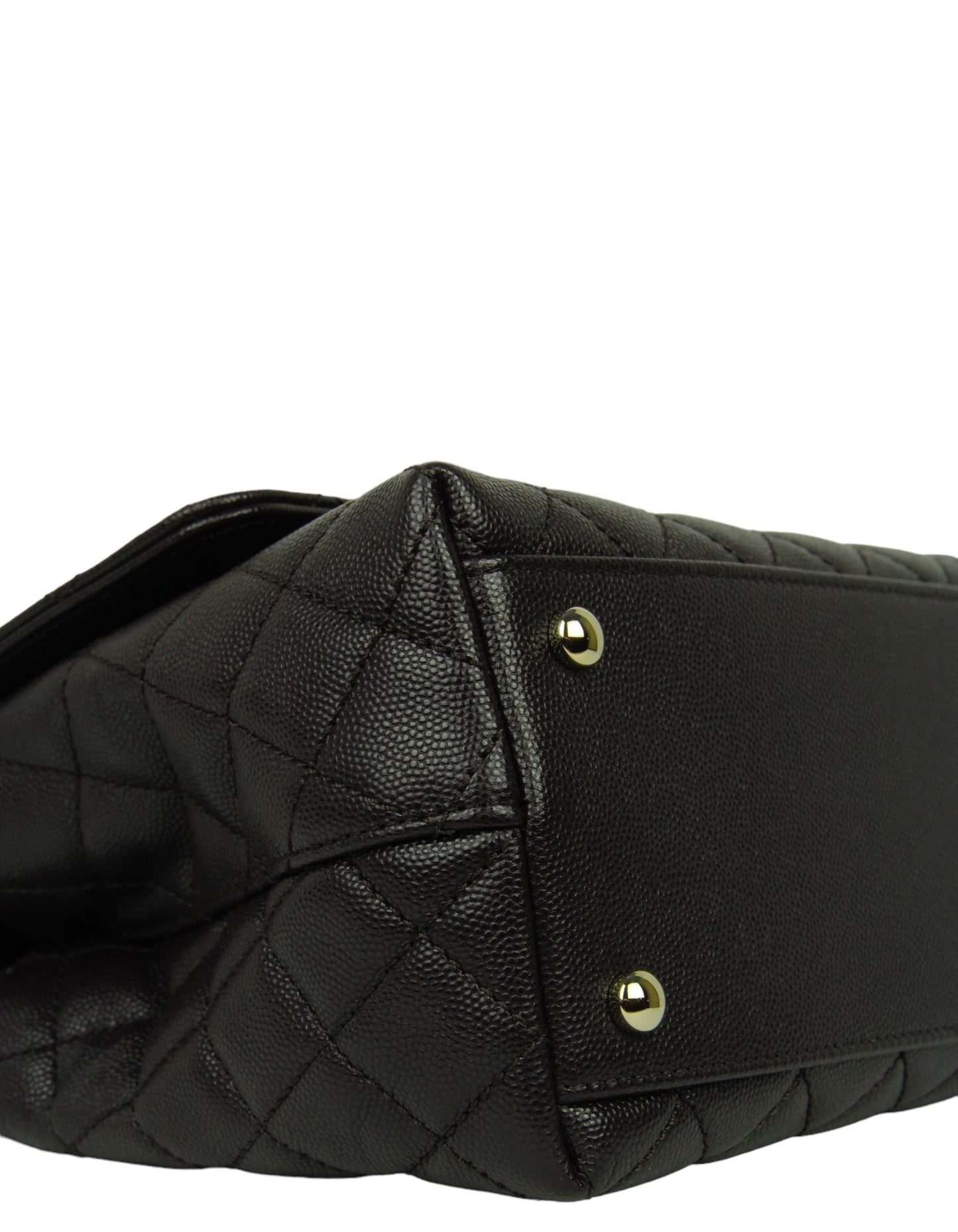 Chanel 2024 Brown Caviar Small Coco Handle Flap