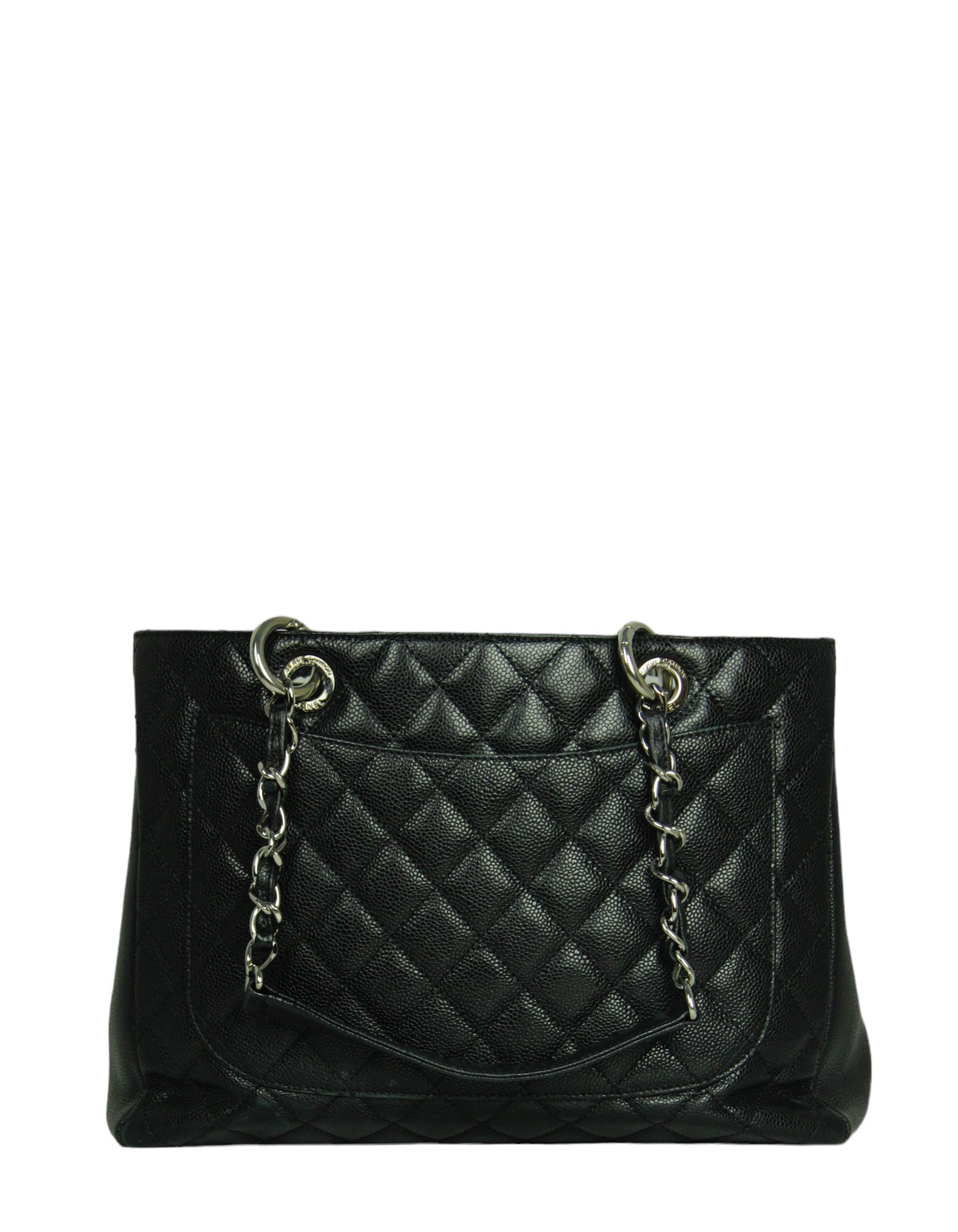 Chanel Black Caviar Quilted Gst Bag