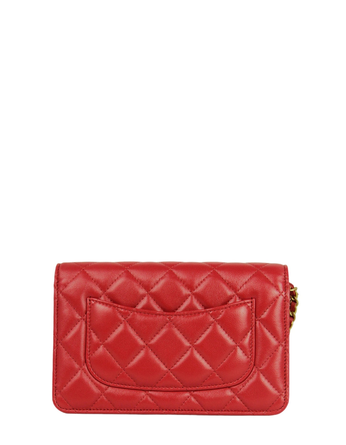 Chanel New Red Lambskin Cc Heart Woc Bag