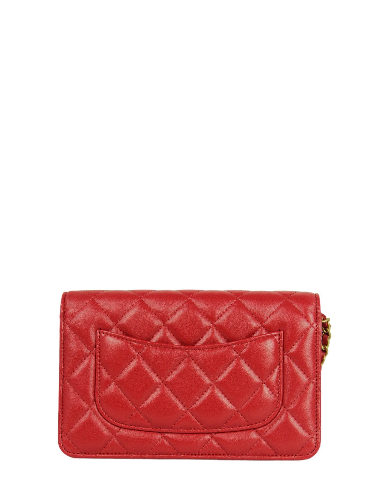 Chanel New Red Lambskin Cc Heart Woc Bag