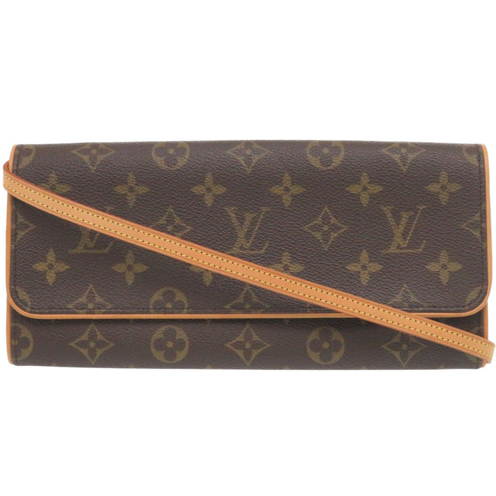 Louis Vuitton M51852 Pochette Twin GM Monogram Canvas Brown Shoulder Bag 7D0331Sp5K1